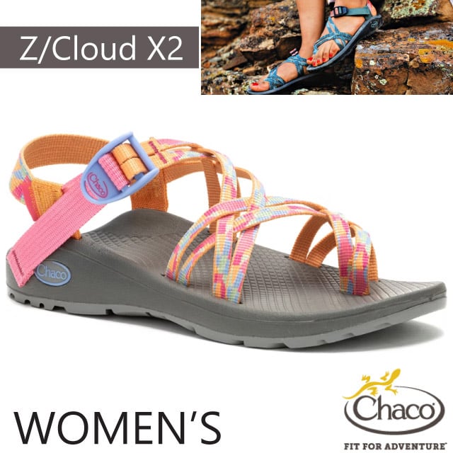 【Chaco】贈置鞋袋!女 Z/CLOUD X2 越野紓壓運動涼鞋(夾腳款) CH-ZLW04-HK24 薄荷粉紅✿30E010